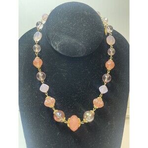 Robert Rose Pink Beaded Necklace